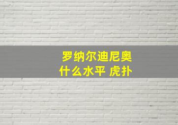 罗纳尔迪尼奥什么水平 虎扑